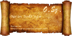 Ogrin Szénia névjegykártya
